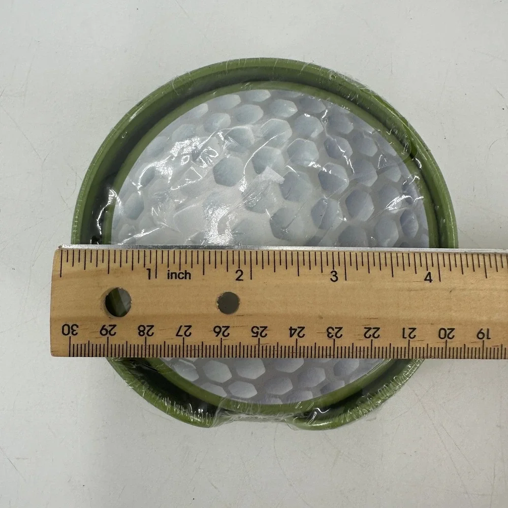 Pfaltzgraff Golf Ball Coaster Set of 4 with Green Holder 5293323 New